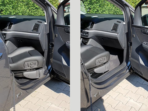 Turny EVO Caddy-Sitzeinstieghilfe- Sitz ist drehbar