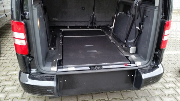 eingefahrene Rampe VW-Caddy